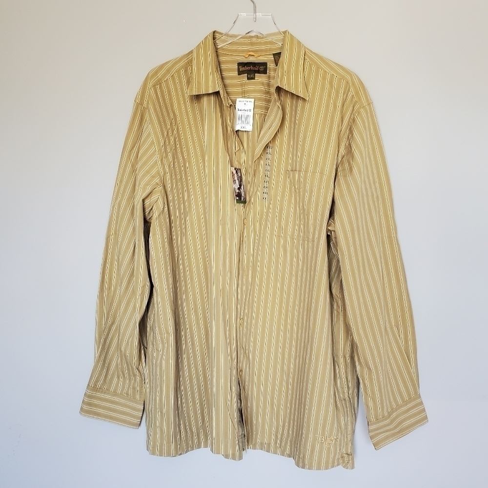 Timberland Shirt Mens XXL Stripe Button Up Long Sleeve Cotton NWT